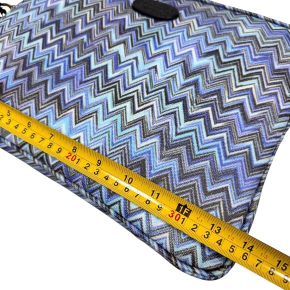 NWT Missoni For Bric’s Travel Laptop Tablet Case Blue Zigzag Italian Designer - Picture 11 of 14